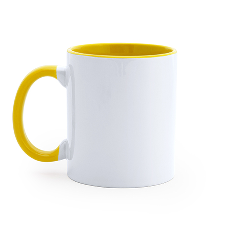 Tazza "Mug" in ceramica Manico e interno Giallo per la Stampa Sublimatica