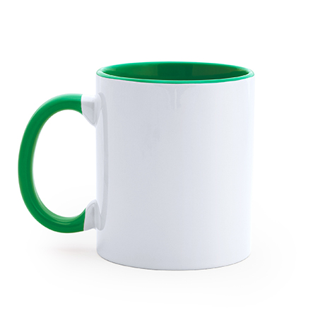 Tazza "Mug" in ceramica manico e interno Verde per la Stampa a Sublimazione