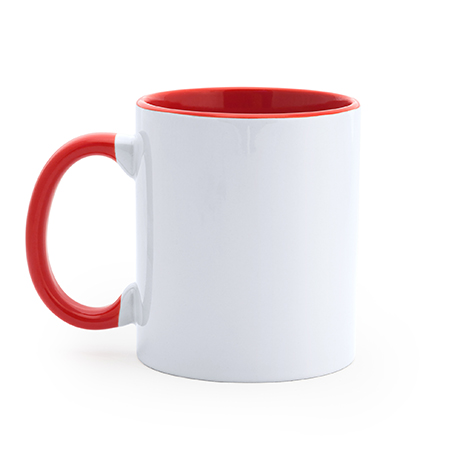 Tazza "Mug" in ceramica Manico e interno Rosso per la Stampa Sublimatica