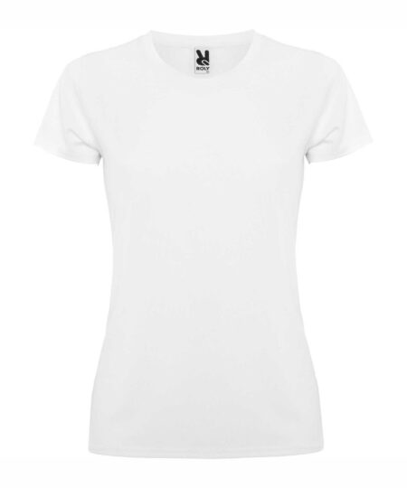 T-SHIRT Tecnica da Donna Bianca 100% Poliestere per Sublimazione