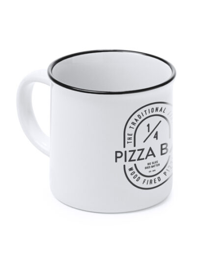 Alternative view of Tazza Bianca Vintage Bordino Nero in Ceramica per la Sublimazione