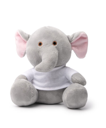 Elli. Peluche a forma di elefante con maglietta in Poliestere Cotton-Touch personalizzabile.