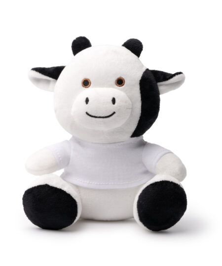 Muu. Peluche a forma di mucca con maglietta in Poliestere Cotton-Touch personalizzabile.