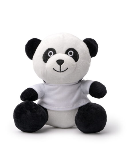 Pandi. Peluche a forma di panda con maglietta in Poliestere Cotton-Touch personalizzabile.