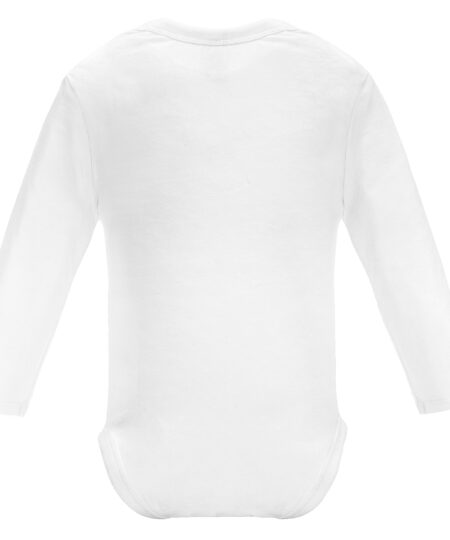 Body Bianco a Maniche Lunghe Bambino 96% Cotone - immagine 5